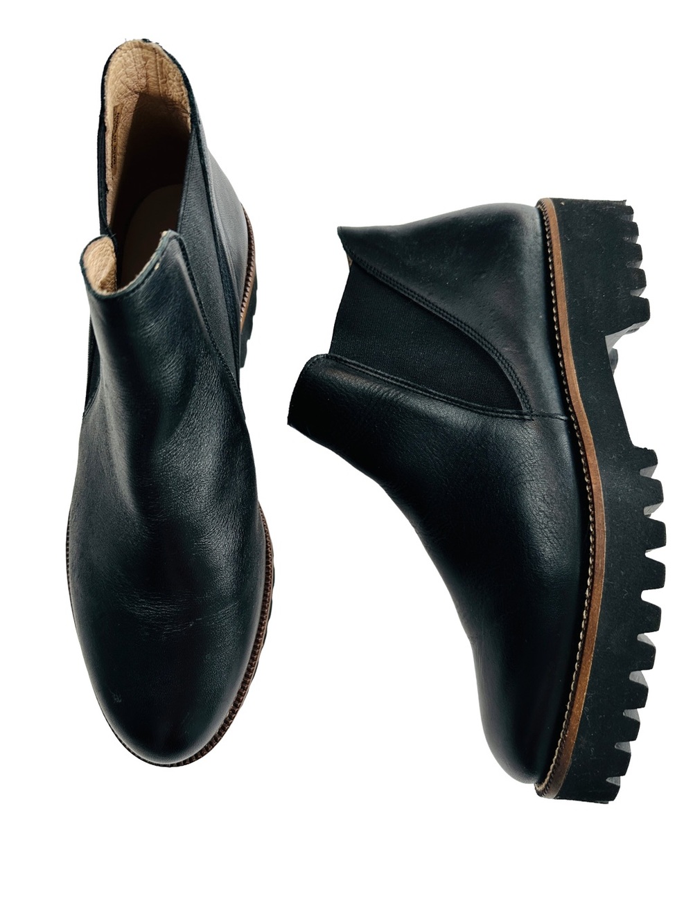 Patricia Green Chelsea Leather Lug Sole Ankle Boots 7